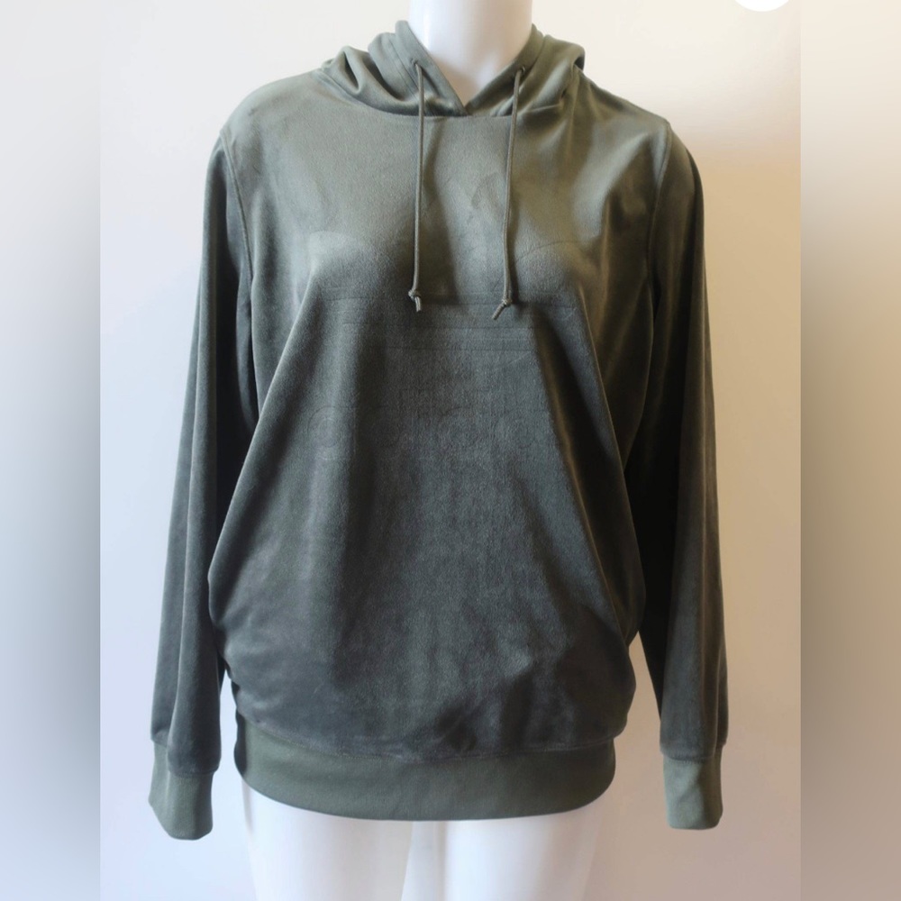 Adidas Green Velour Hoodie